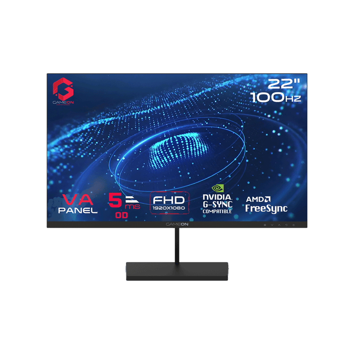 GAMEON GB22F100 Basic Series 22" FHD, 5ms, VA Panel Gaming Monitor - Black