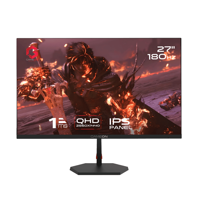 GAMEON GB27Q180 Pro Series 27" QHD, 180Hz, 1ms, HDMI 2.1, IPS Gaming Monitor (Supports PS5) - Black