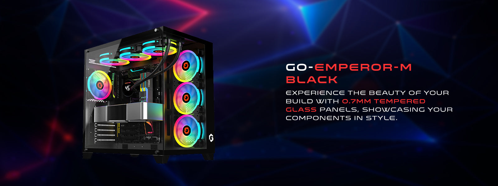 GAMEON Emperor Midnight Series Mid Tower Gaming Case - Black