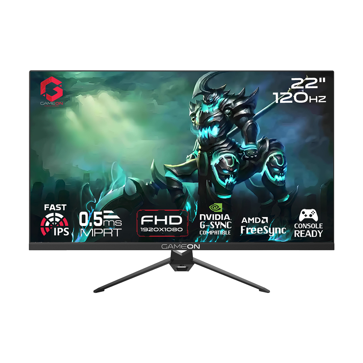 GAMEON GOES22FHD120IPS Essential Series 22" FHD, 120Hz, MPRT 0.5ms, HDMI 2.1, Fast IPS Gaming Monitor (Support PS5) - Black